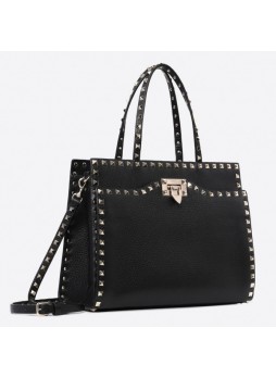 V.alentino Black Medium Top Handle Bag High